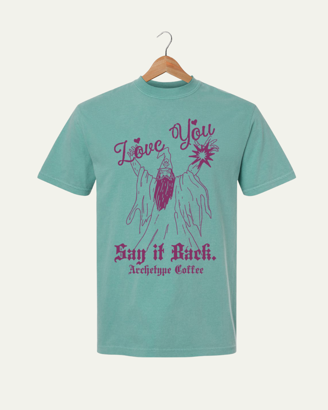 Love You Wizard Tee (Teal Mint) — Archetype Coffee